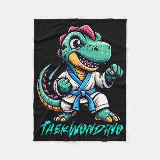 Funny Martial Arts Karate Taekwondo Dino Animal Cu Fleece Deken