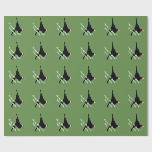 Funny martials Kunte schop kerstkerst Cadeaupapier (Vlak)