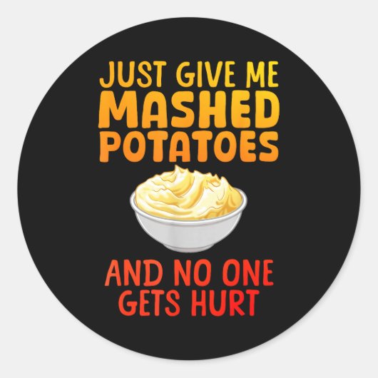 Funny Mashed Tato Design For Men Women Mash Mashed Ronde Sticker (Voorkant)