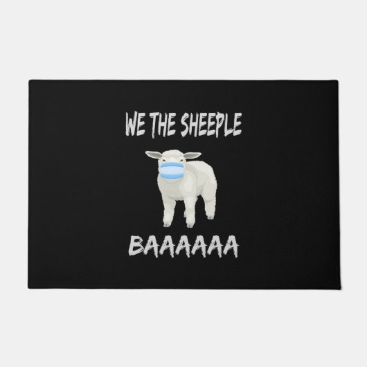 Funny mask sheep | sheeple wearing face mask deurmat (Voorkant)