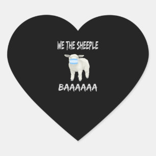 Funny mask sheep   sheeple wearing face mask hart sticker