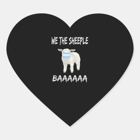 Funny mask sheep | sheeple wearing face mask hart sticker (Voorkant)