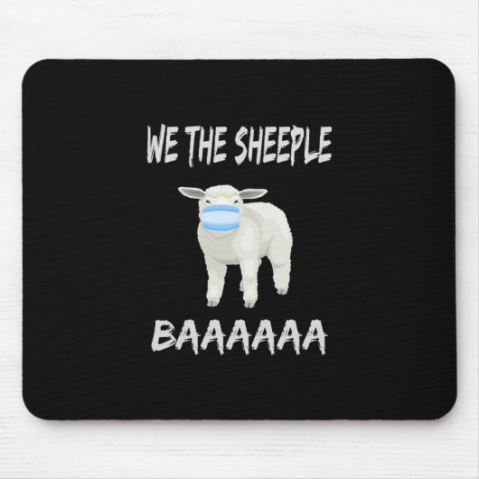 Funny mask sheep | sheeple wearing face mask muismat (Voorkant)