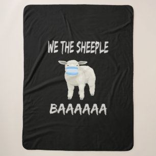 Funny mask sheep sheeple wearing face mask sherpa deken