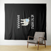 Funny mask sheep | sheeple wearing face mask wandkleed (In Situ (horizontaal))