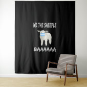 Funny mask sheep | sheeple wearing face mask wandkleed (In situ)