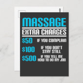 Funny Massage Therapist - Massage Extra Charges Briefkaart (Voorkant / Achterkant)