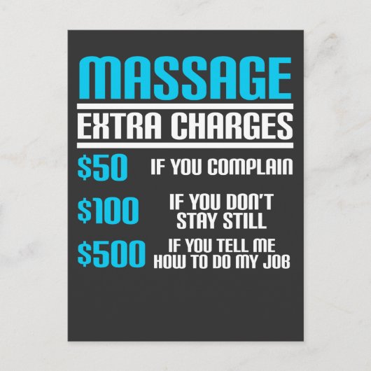 Funny Massage Therapist - Massage Extra Charges Briefkaart (Voorkant)