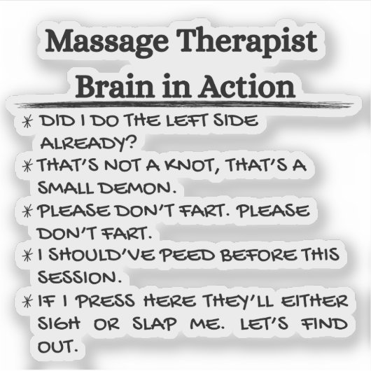Funny Massage Therapist Sticker (Voorkant)