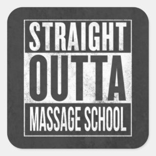 Funny Massage Therapy Student School Afstuderen Vierkante Sticker