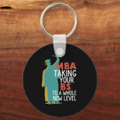 Funny Master Afstuderen MBA neemt BS naar een nieu Sleutelhanger (Voorkant)
