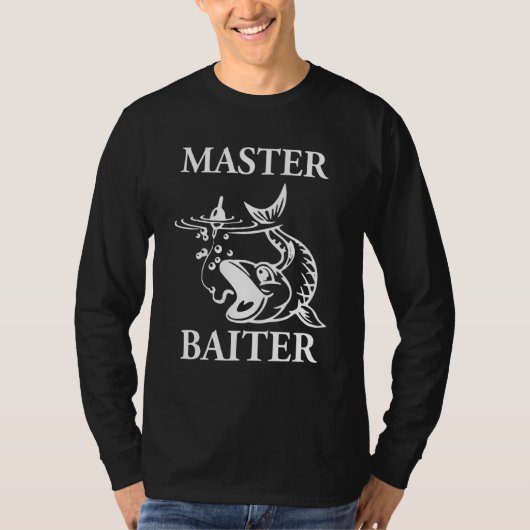 Funny Master Baiter Lonely Vist Fisherman Pun T-shirt (Voorkant)