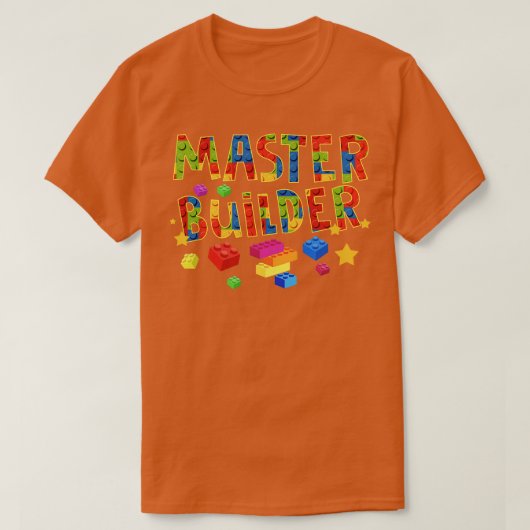 Funny Master Builder Building Blocks Brick Builder T-shirt (Design voorkant)