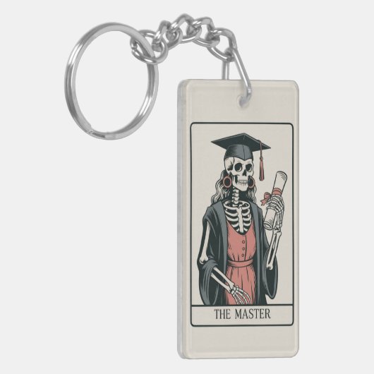 Funny Master Graduation Gift Skeleton Graduate  Sleutelhanger (Voorkant Links)