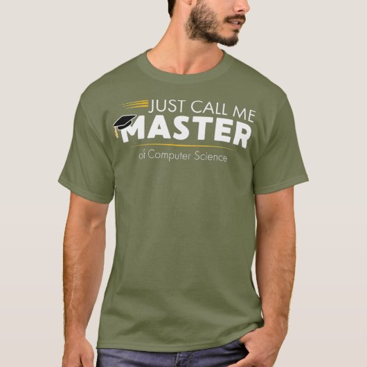 Funny Master of Computer Science Afstuderen T-shirt (Voorkant)