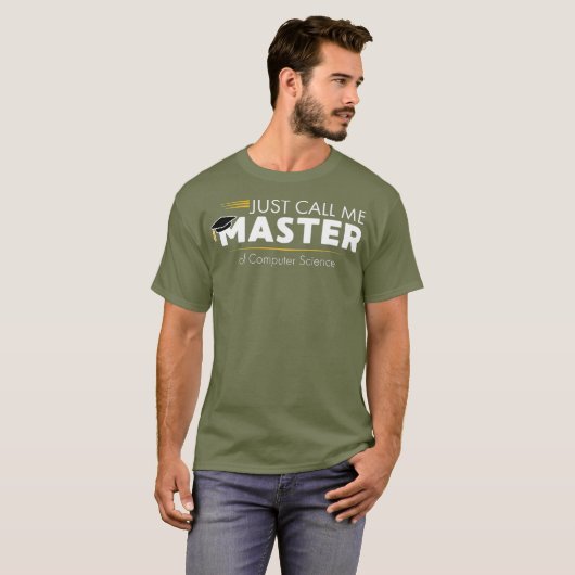 Funny Master of Computer Science Afstuderen T-shirt (Voorkant volledig)