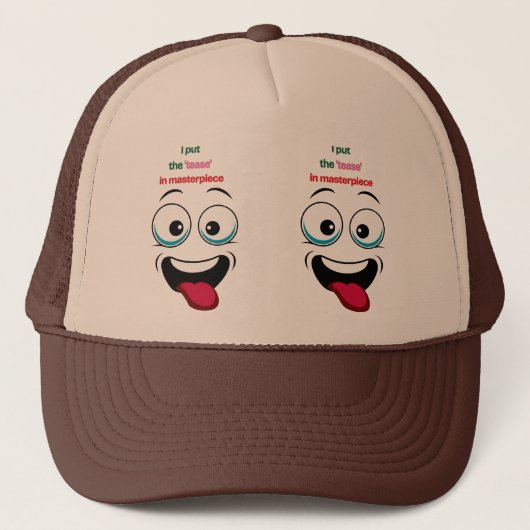 Funny Masterpiece Tongue Trucker Hat – Double Face Pet (Voorkant)
