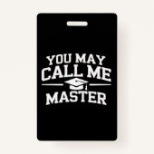 Funny Masters Degree MBA Education Graduation Badge (Voorkant)