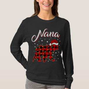 Funny Matching Buffalo Plaid Nana Bear Christmas P T-shirt
