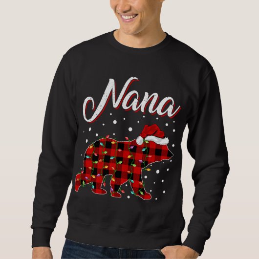 Funny Matching Buffalo Plaid Nana Bear Christmas P Trui (Voorkant)