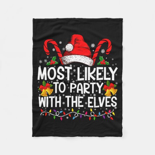 Funny Matching Christmas Most Likely To Party  Fleece Deken (Voorkant)