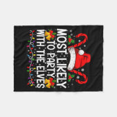 Funny Matching Christmas Most Likely To Party Fleece Deken (Voorkant (Horizontaal))