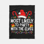 Funny Matching Christmas Most Likely To Party  Fleece Deken (Voorkant)