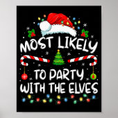 Funny Matching Christmas Most Likely To Party With Poster (Voorkant)