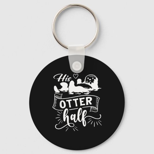 Funny Matching Couple His And Her Otter Half Valen Sleutelhanger (Voorkant)