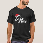 Funny Matching Couples Naughty Nice Kerstmis T-shirt (Voorkant)