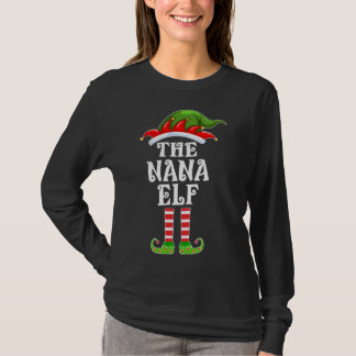 Funny Matching Familie Nana Elf met Kerstmis Costu T-shirt