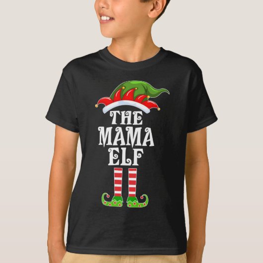 Funny Matching Family The Mama Elf met Kerstmis Co T-shirt (Voorkant)