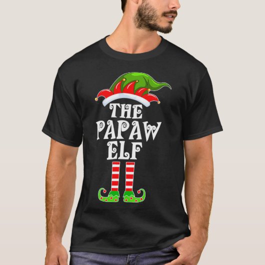 Funny Matching Family The Papaw Elf Christmas Cost T-shirt (Voorkant)