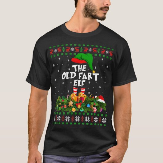 Funny Matching Family Ugly The Old Fart Elf Christ T-shirt (Voorkant)