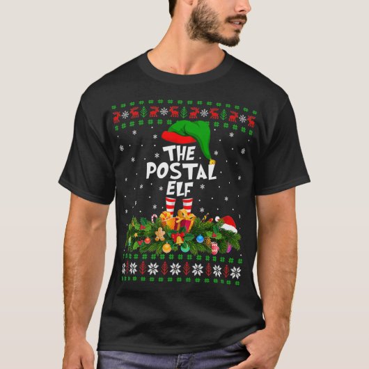Funny Matching Family Ugly The Postal Elf Christma T-shirt (Voorkant)