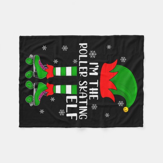 Funny Matching Group The Roller Skating Elf Christ Fleece Deken (Voorkant (Horizontaal))