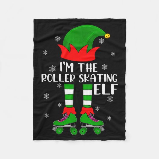 Funny Matching Group The Roller Skating Elf Christ Fleece Deken (Voorkant)