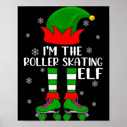 Funny Matching Group The Roller Skating Elf Christ Poster (Voorkant)