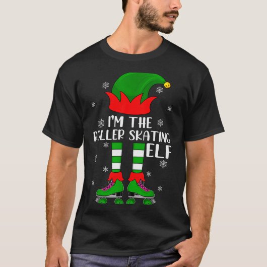 Funny Matching Group The Roller Skating Elf Christ T-shirt (Voorkant)