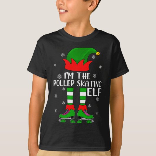 Funny Matching Group The Roller Skating Elf Christ T-shirt (Voorkant)