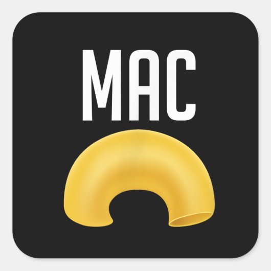 Funny Matching Macaroni en Cheese Halloween Vierkante Sticker (Voorkant)