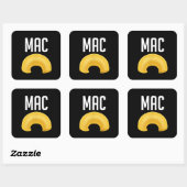 Funny Matching Macaroni en Cheese Halloween Vierkante Sticker (Vel)