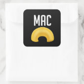 Funny Matching Macaroni en Cheese Halloween Vierkante Sticker (Tas)