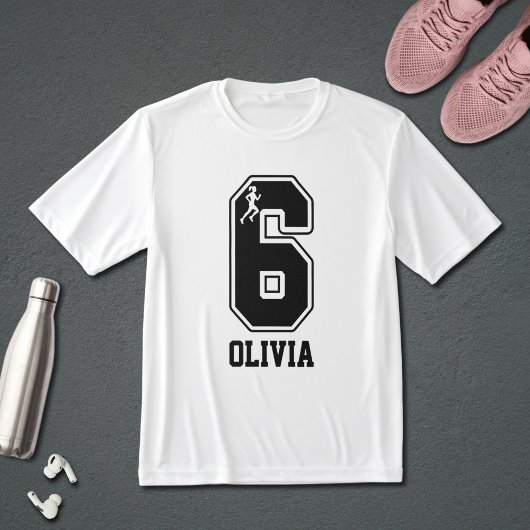 Funny Matching Number 6 Couple Running Custom Name T-shirt