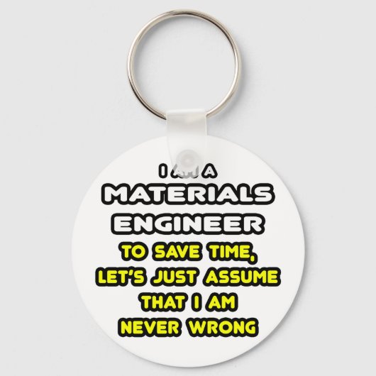 Funny Materials Engineer T-Shirts en Gifts Sleutelhanger (Voorkant)