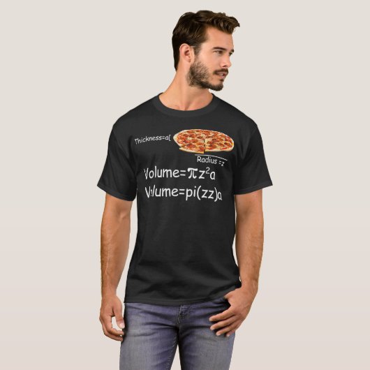 Funny Math and Pizza equation Funny Math and Pizza T-shirt (Voorkant volledig)