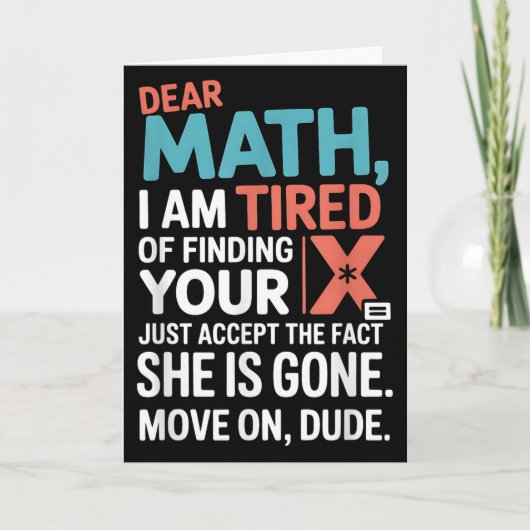 Funny Math Design For Boys Girls Math Teachers Men Kaart (Voorkant)