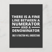 Funny Math FINE LINE NUMERATOR DENOMINATOR Briefkaart (Voorkant)