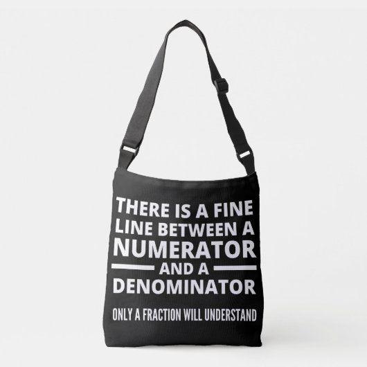 Funny Math FINE LINE NUMERATOR DENOMINATOR Crossbody Tas (Voorkant)