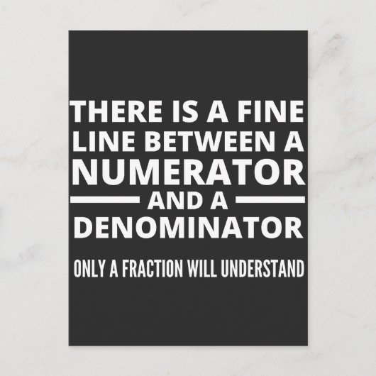 Funny Math FINE LINE NUMERATOR DENOMINATOR Feestdagenkaart (Voorkant)